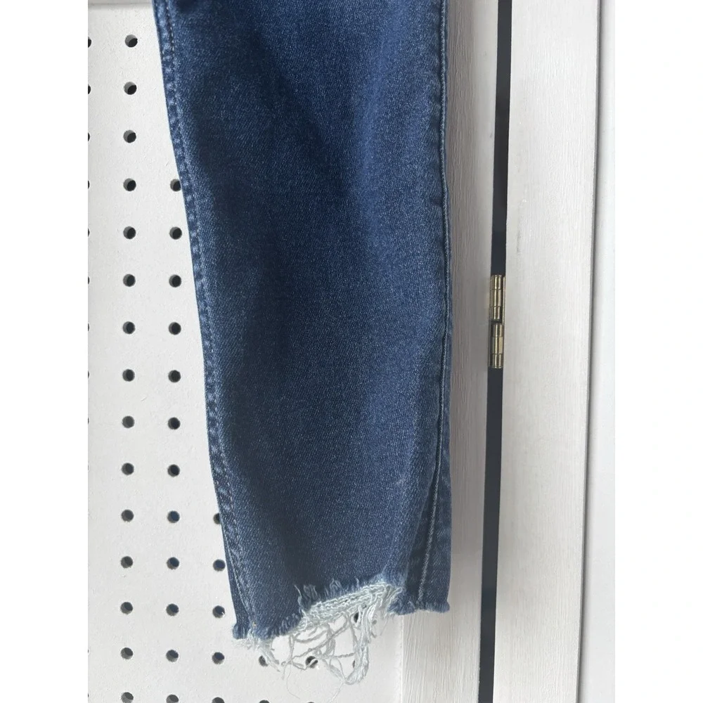 Old Navy Women's 6‎ High Rise Rockstar Super Skinny Blue Denim Jeans Raw Hem